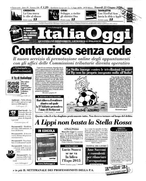 Italia oggi : quotidiano di economia finanza e politica